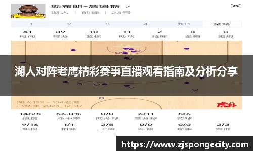 湖人对阵老鹰精彩赛事直播观看指南及分析分享