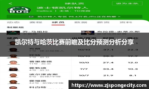 凯尔特与哈茨比赛前瞻及比分预测分析分享